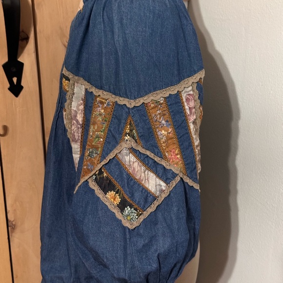 GUC Anthropologie Ulla Patchwork Denim Blouse US6 Medium by Seen Worn Kept - Picture 3 of 9